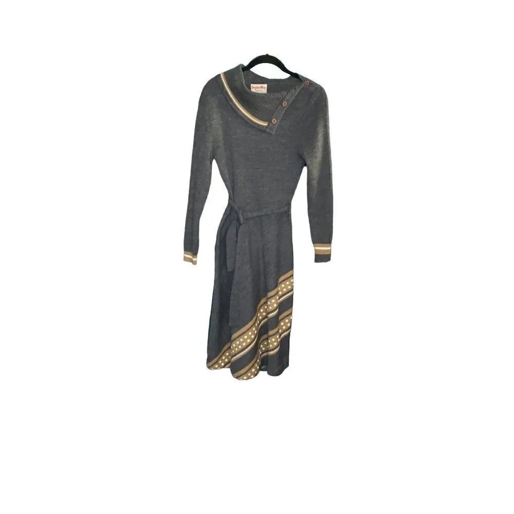 Vtg Begies sportswear, women’s gray sweater dress size 16